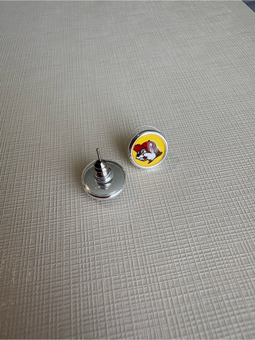 Silver Buc-ee’s Logo Stud Earrings - Picture 3 of 6